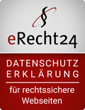 eRecht24-Siegel, Datenschutz, rot