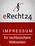 eRecht24-Siegel, Impressum, rot